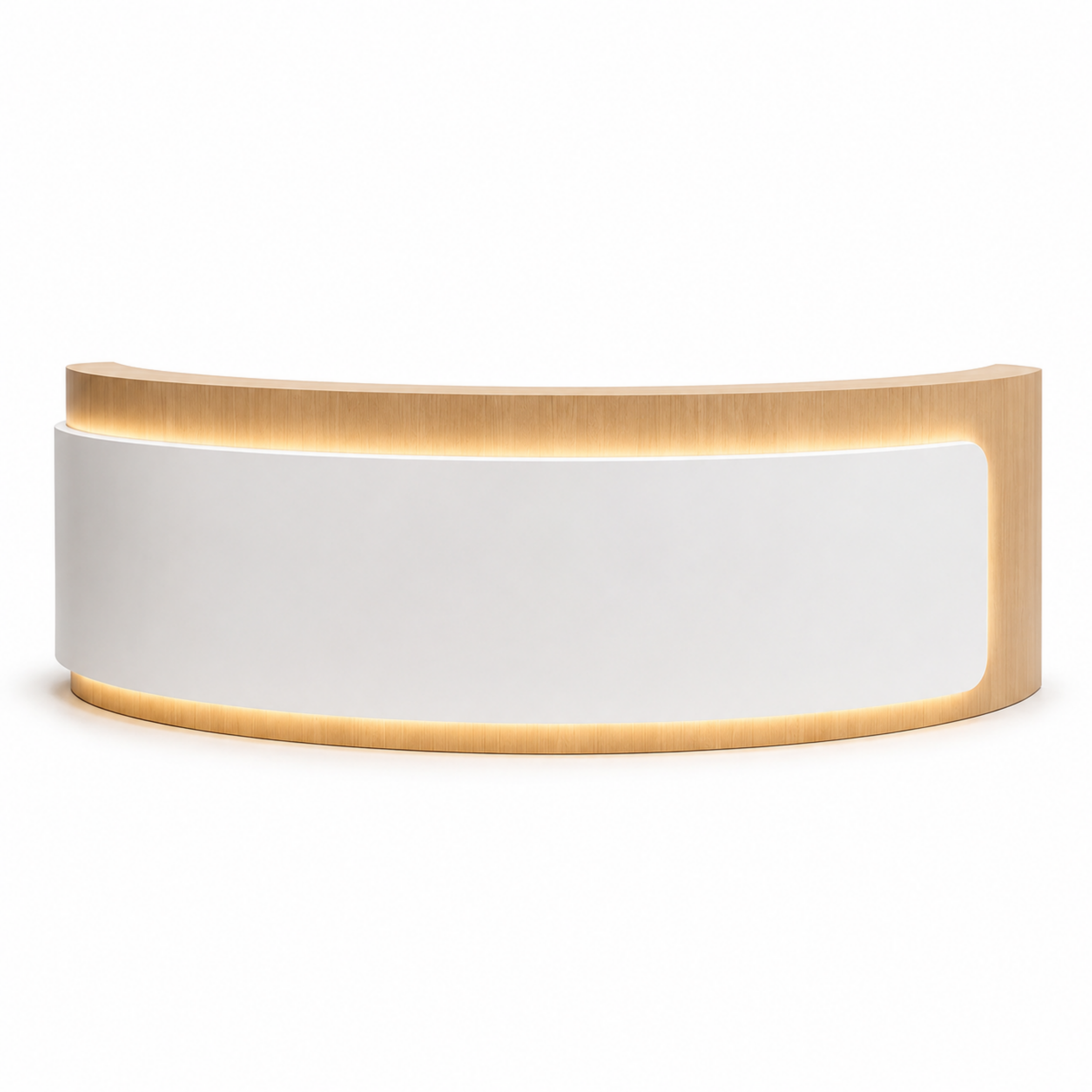 Premium Curved Reception Counter with Integrated LED Lighting