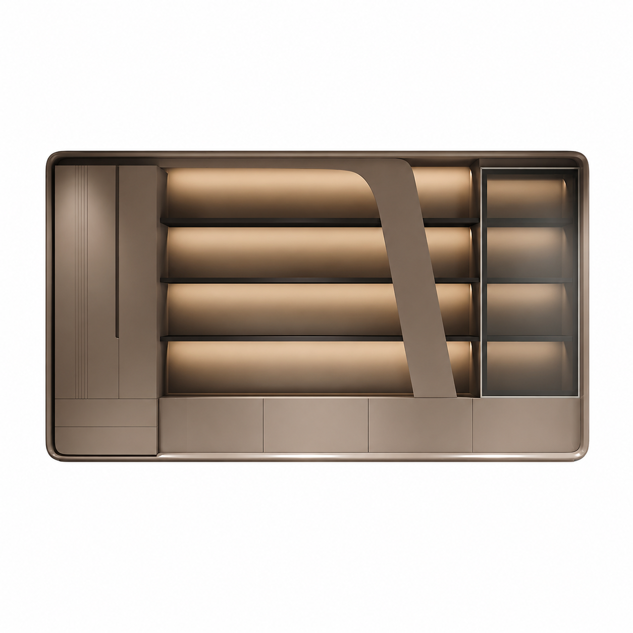 Executive Storage Cabinet with Integrated LED Lighting