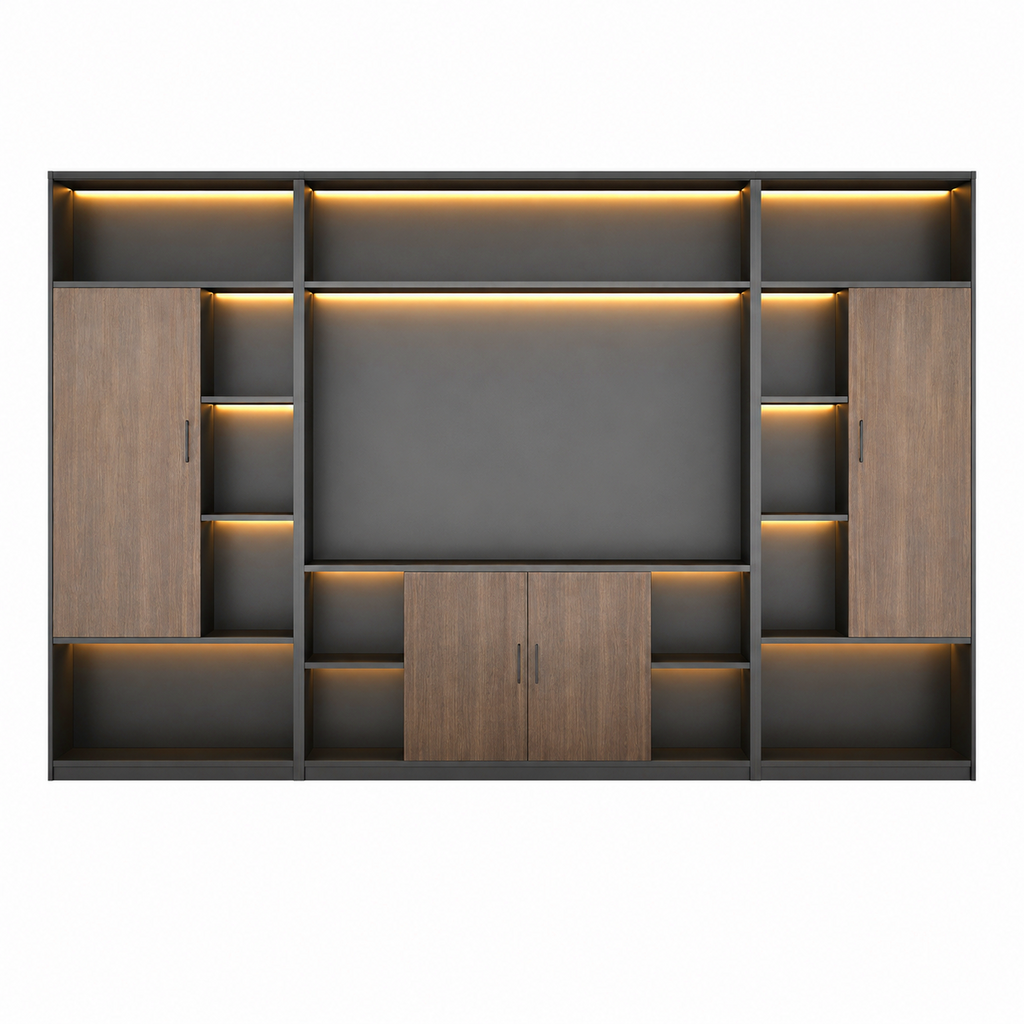 Executive Office Filing Cabinet with LED Display Shelving