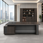 Linear Executive Suite with Integrated Side Cabinetry