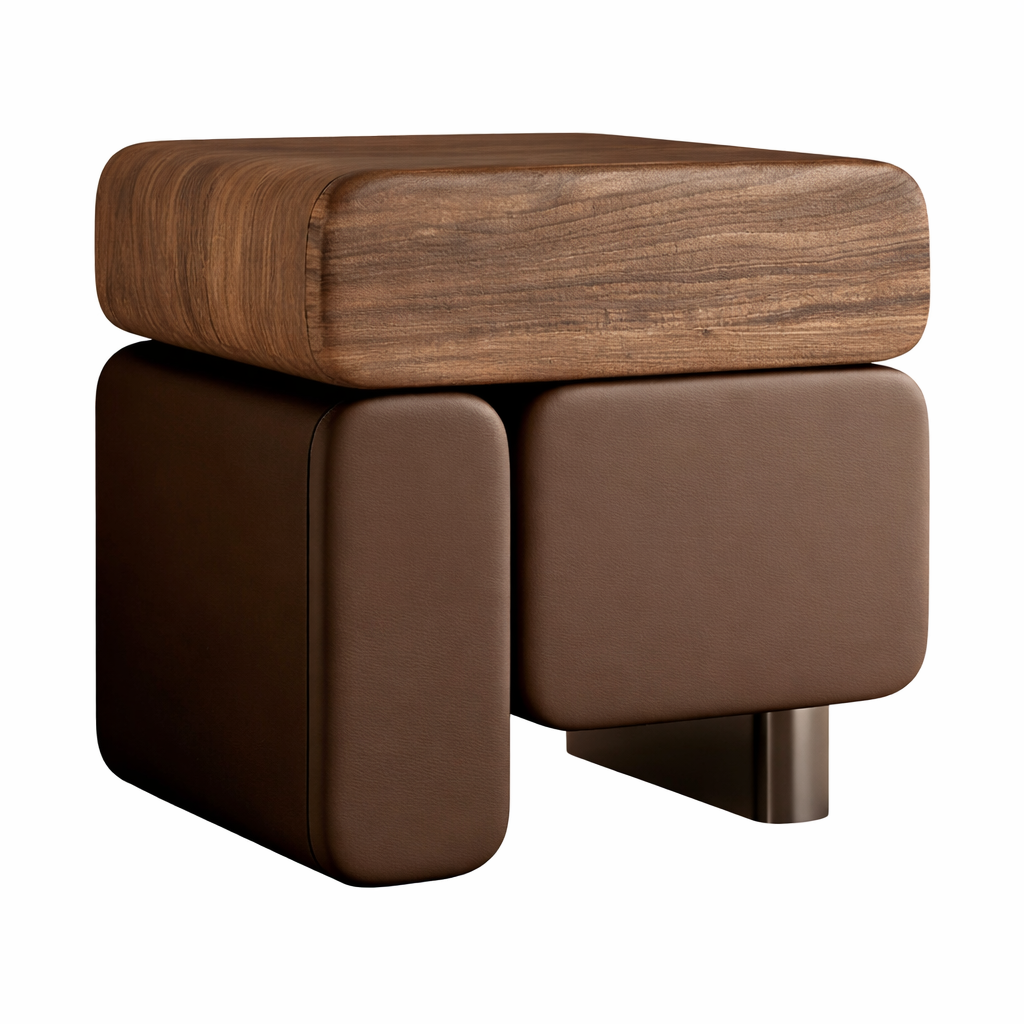 Designer Bedside Table in Walnut Look