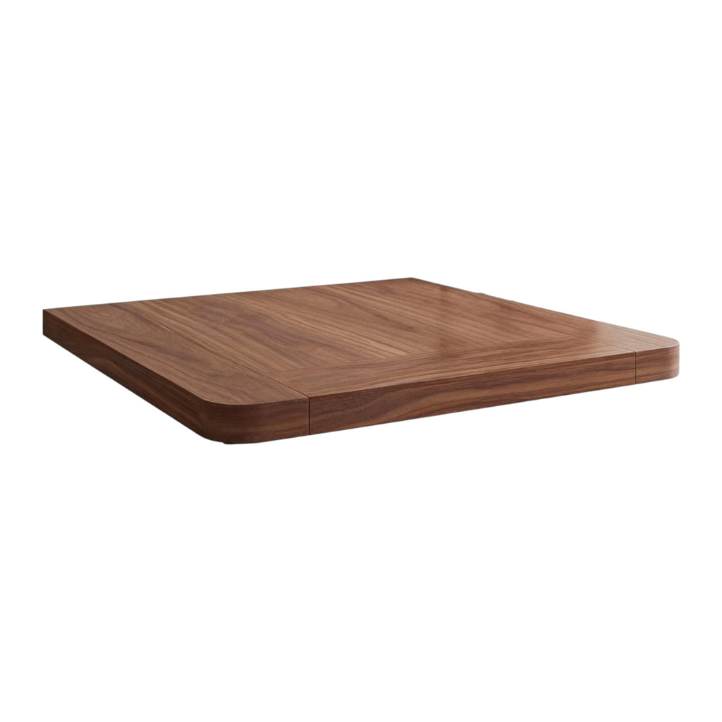 Minimalist Low Platform Bed Frame with Extended Timber Base and Integrated Side Table