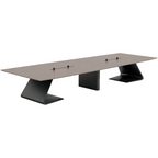 Executive Grey Ebony Boardroom Table with Sculptural Base