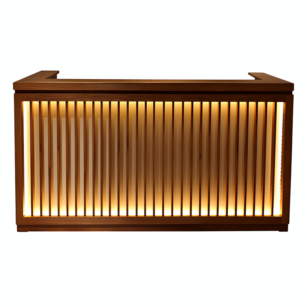 Linear Executive Reception Counter with Ambient Backlit Detailing