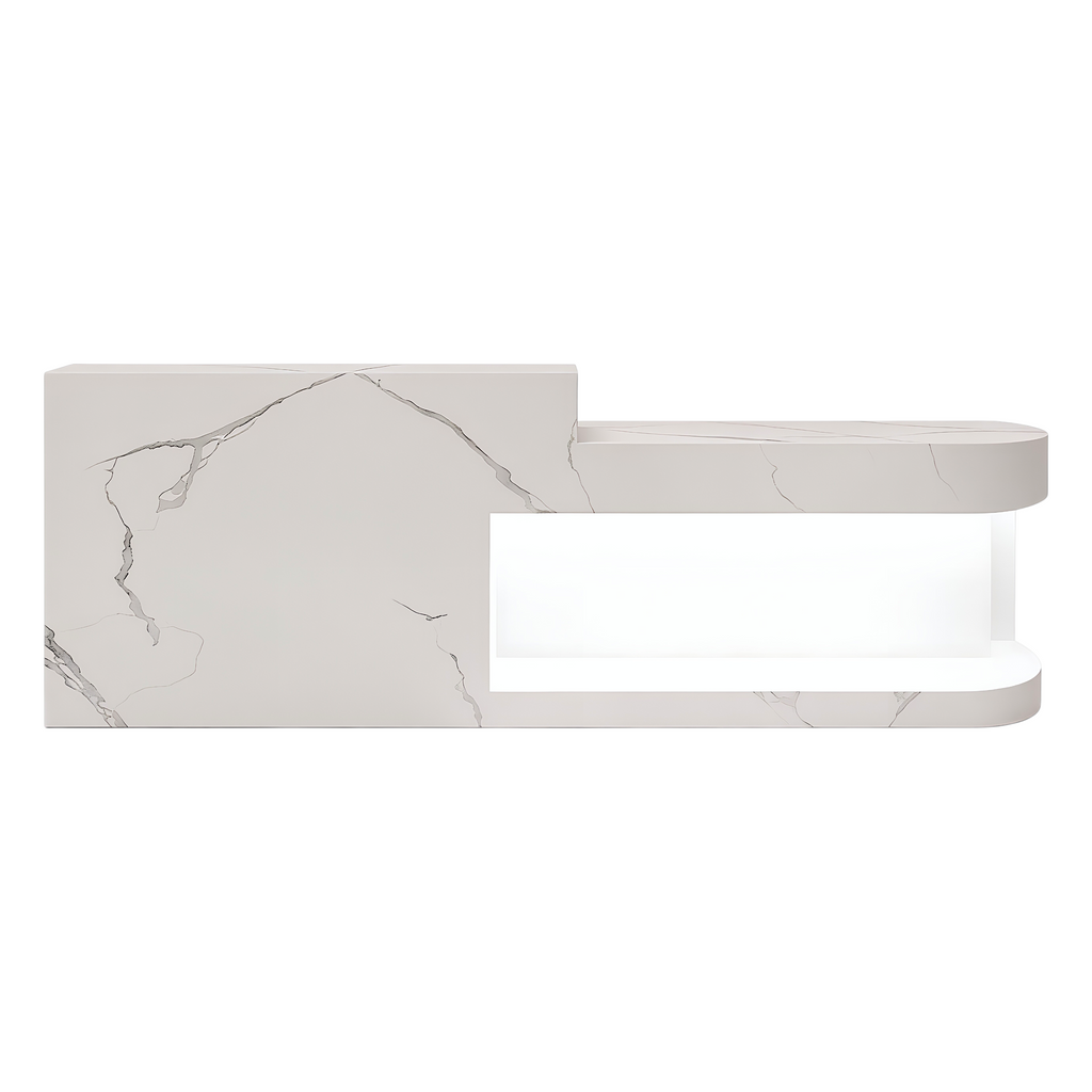 Modern Reception Desk with Display Shelf