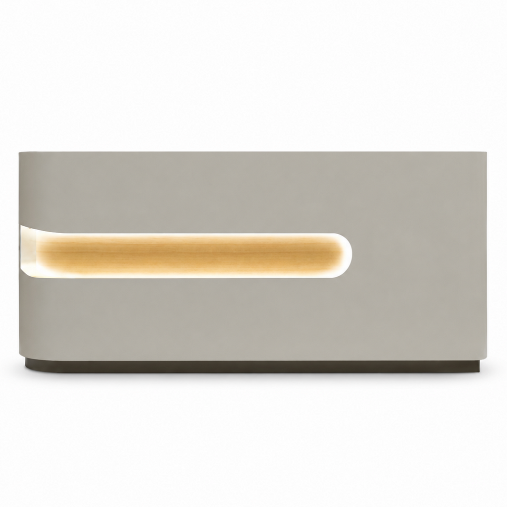 Modern LED Reception Counter with Custom Branding