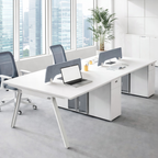 Minimalist Bench Workstation with Screen Panels