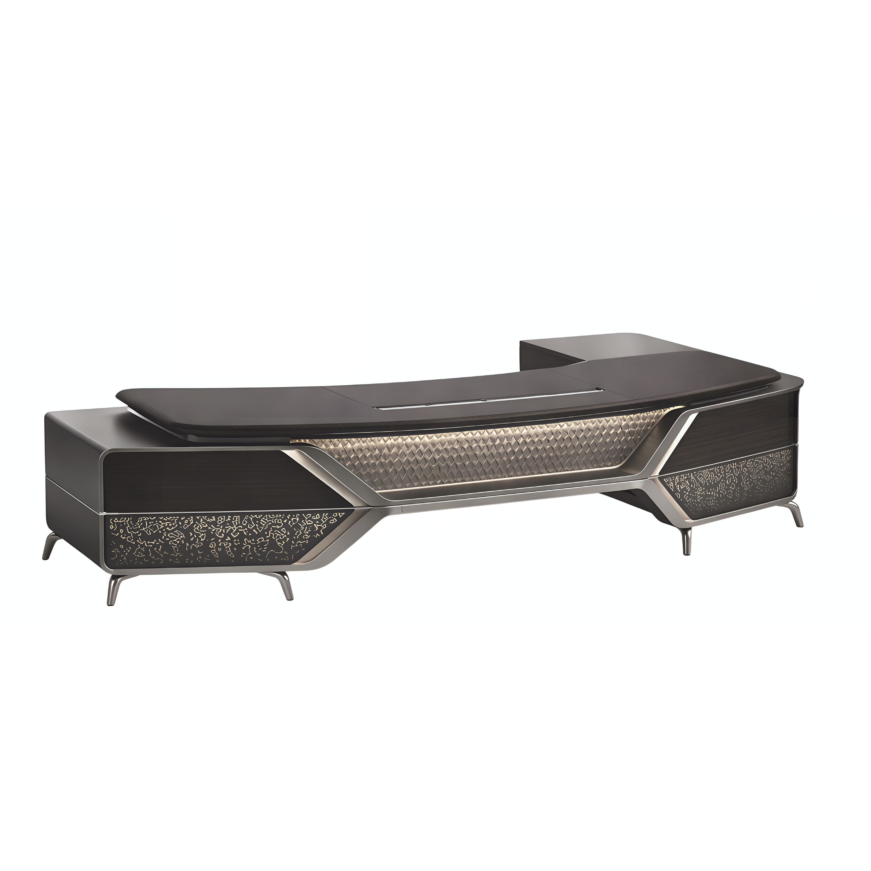 Designer Executive Desk with Storage Credenza