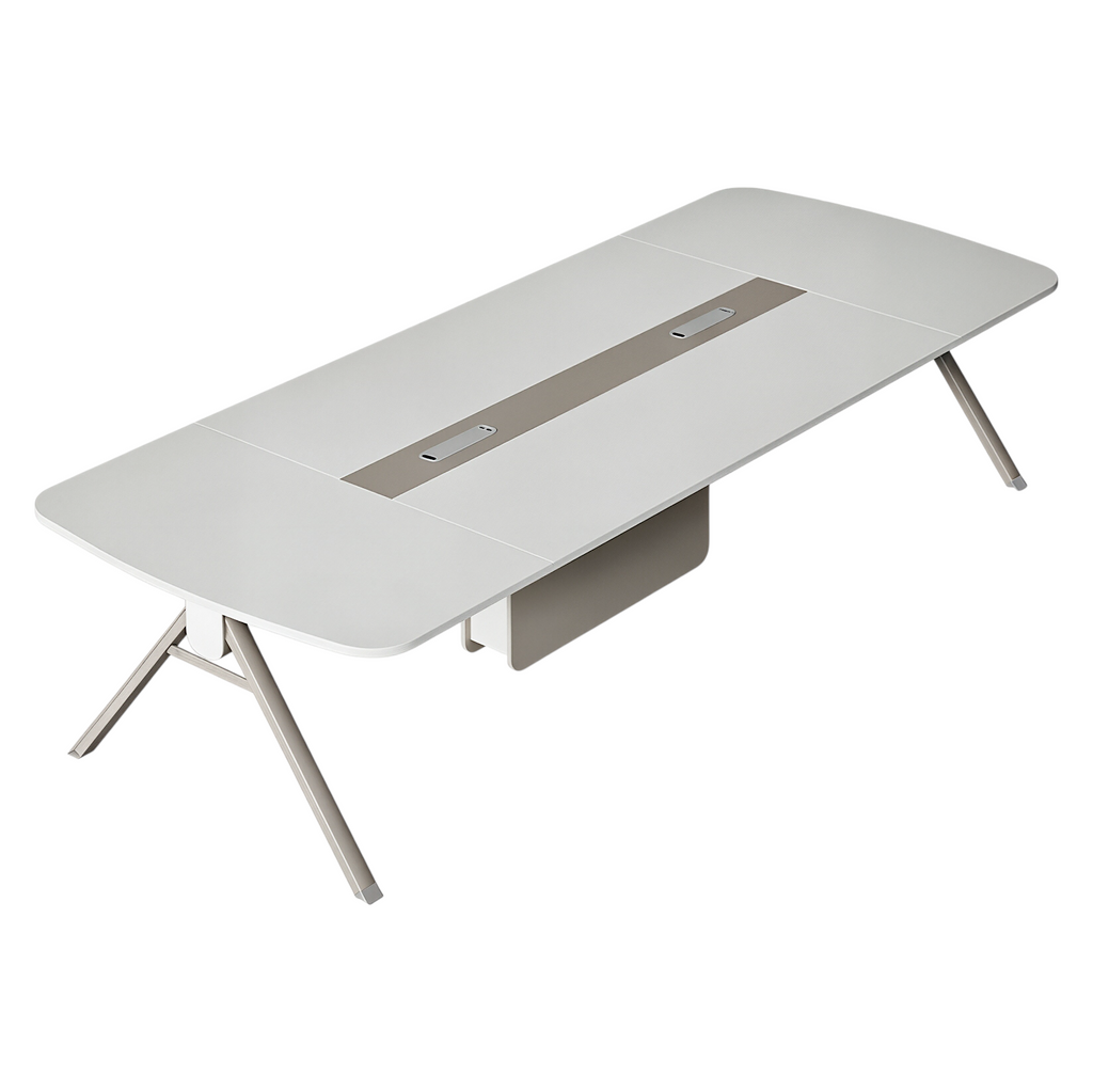 Modern Boardroom Table with Angled Steel Legs