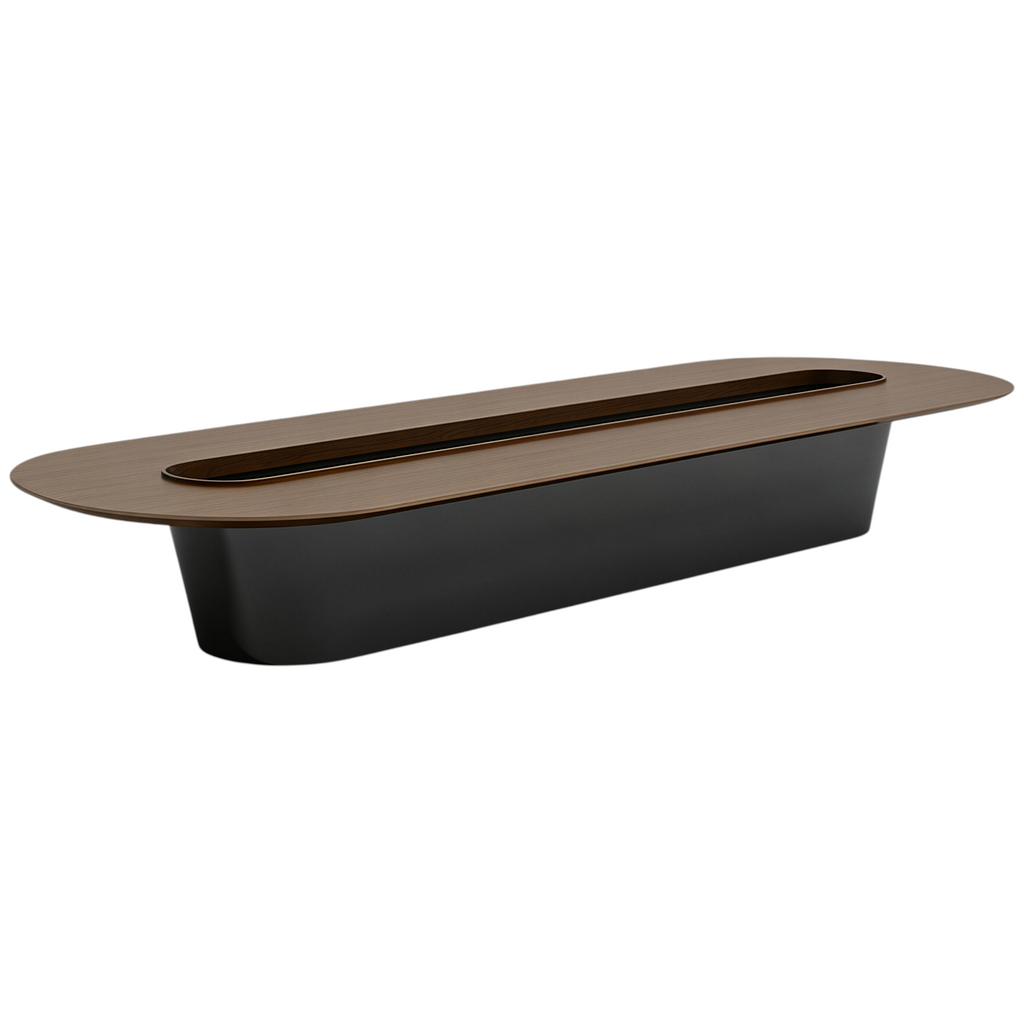 Executive Boardroom Table with Integrated Utility Channel
