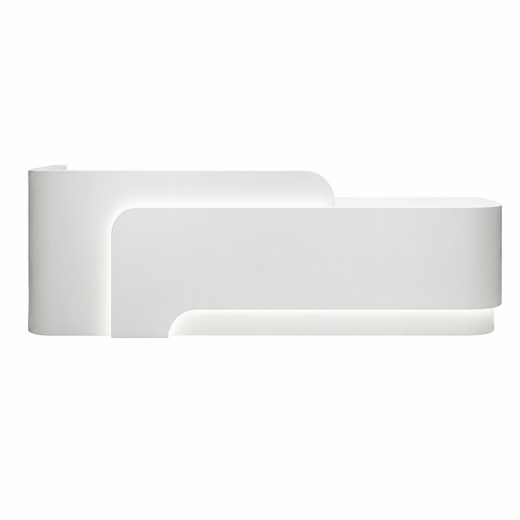 Modern Reception Desk with LED, Storage and Custom Logo