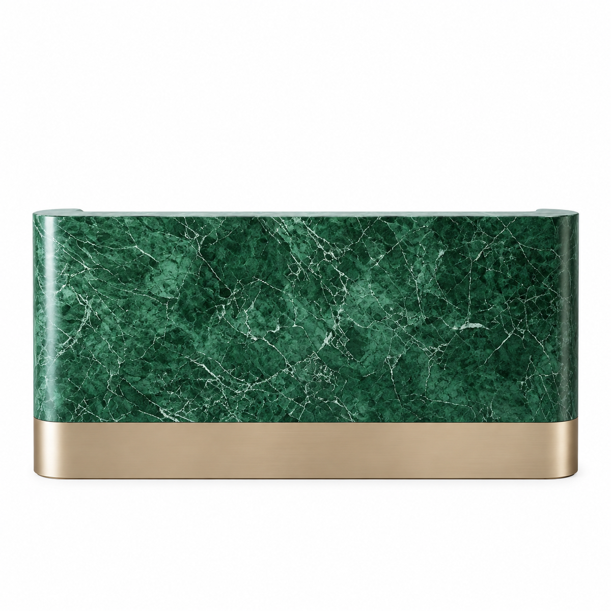Modern Reception Counter Featuring Curved Safe Corners And Custom Brand Mark