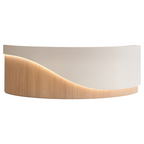 Modern Curved LED Reception Counter with Timber Finish