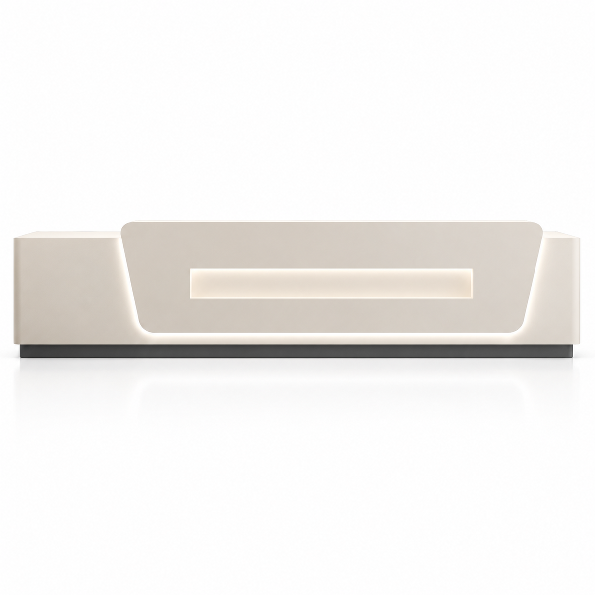 Contemporary Reception Counter with LED Lighting, Lockable Storage and Custom Logo
