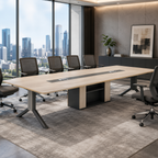 Premium Conference Table with Two-Tone Timber Finish