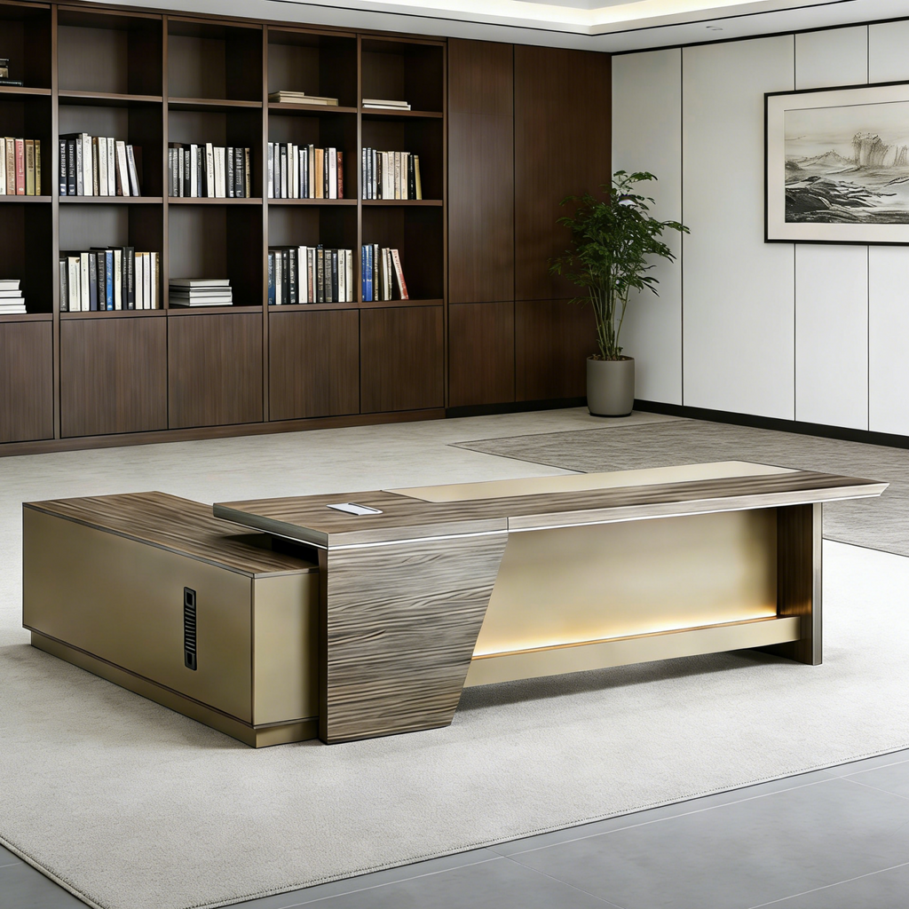 Modern Corporate Executive Desk Setup