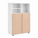 Natural Woodgrain Office Filing Cabinet with Open Display Storage