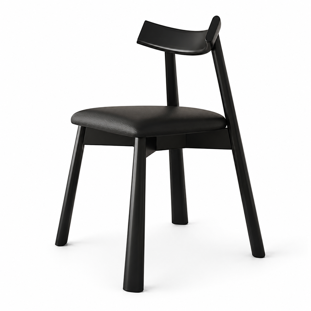 Modern Solid Wood Dining Chair with Ergonomic Backrest