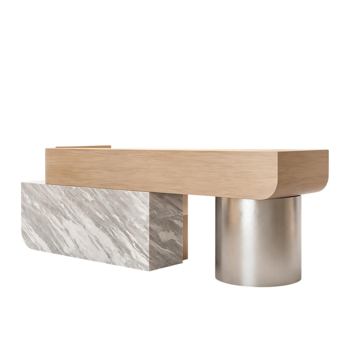 Modern Reception Desk With Dual Work Areas And Smooth Quiet Drawer Slides