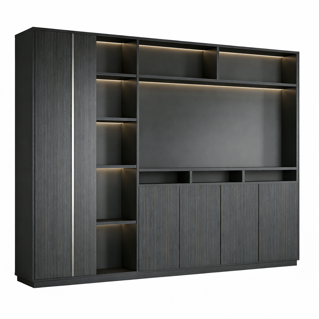 Executive Office Display and Storage Wall Unit