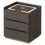 Smart Bedside Table with Wireless Charging and LED Light