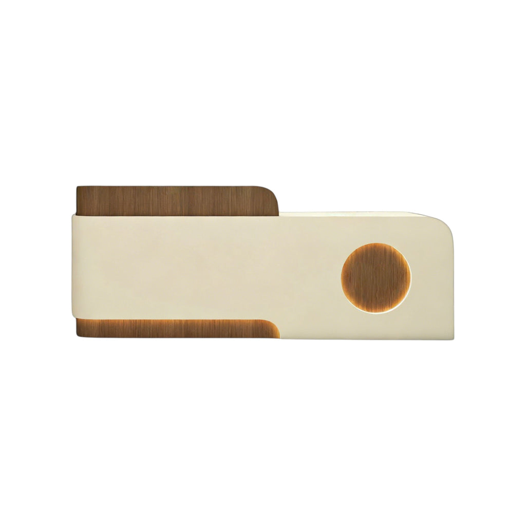 Minimalist Reception Counter With LED Base Light, Lockable Storage and Logo Feature