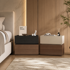 Contemporary Timber Bedside Cabinet with Raised Storage Tray