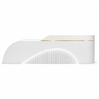 Modern Curved Reception Desk with LED, Storage and Custom Logo