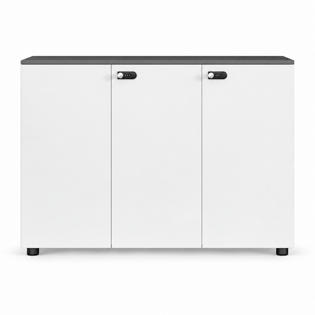 Contemporary Modular Office Storage Cabinet with Secure Custom Option