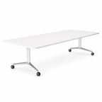 Mobile Meeting Table with Cable Management and Modular Office Workspace Design