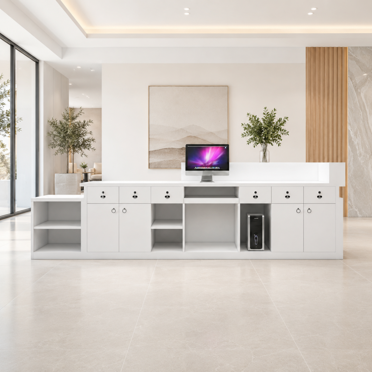 Professional Commercial Fitout Reception Desk for Modern Office Front-of-House Spaces