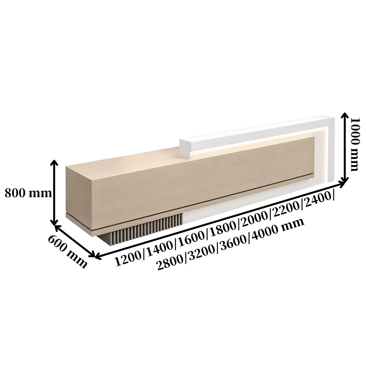 Sleek Modern Reception Desk with Ambient Lighting for Professional Workspaces