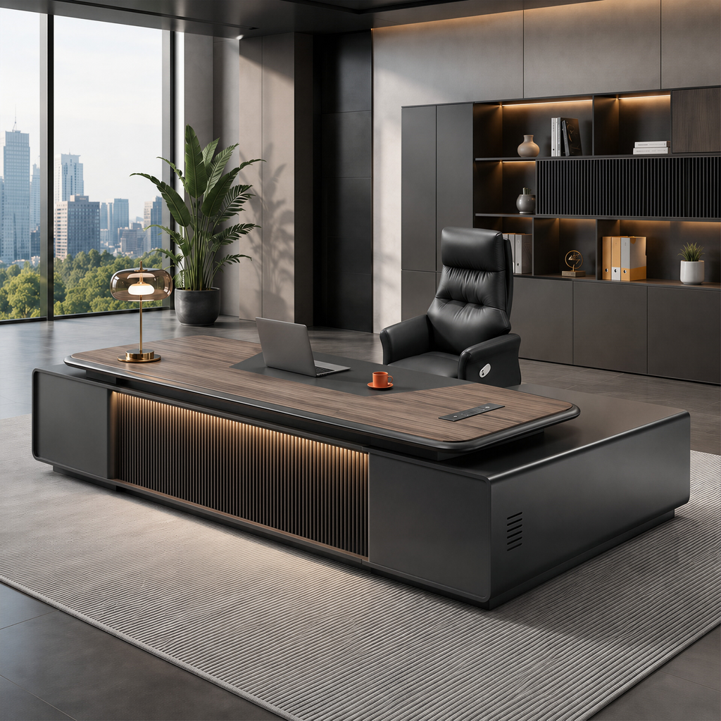 Premium Executive Desk with Slatted Front