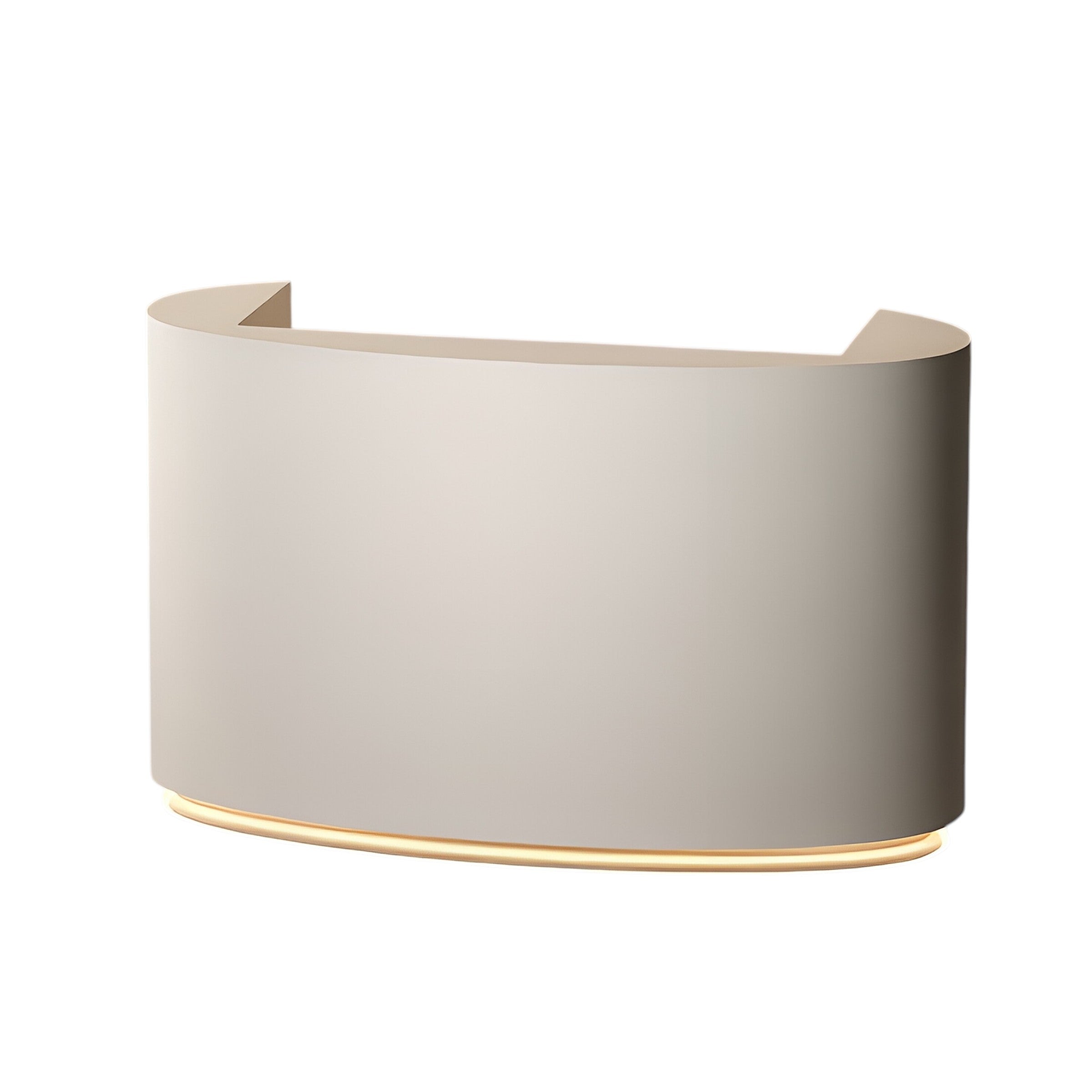 Sleek Sculpted Reception Counter with Backlit LED Base for Salons and Wellness Clinics