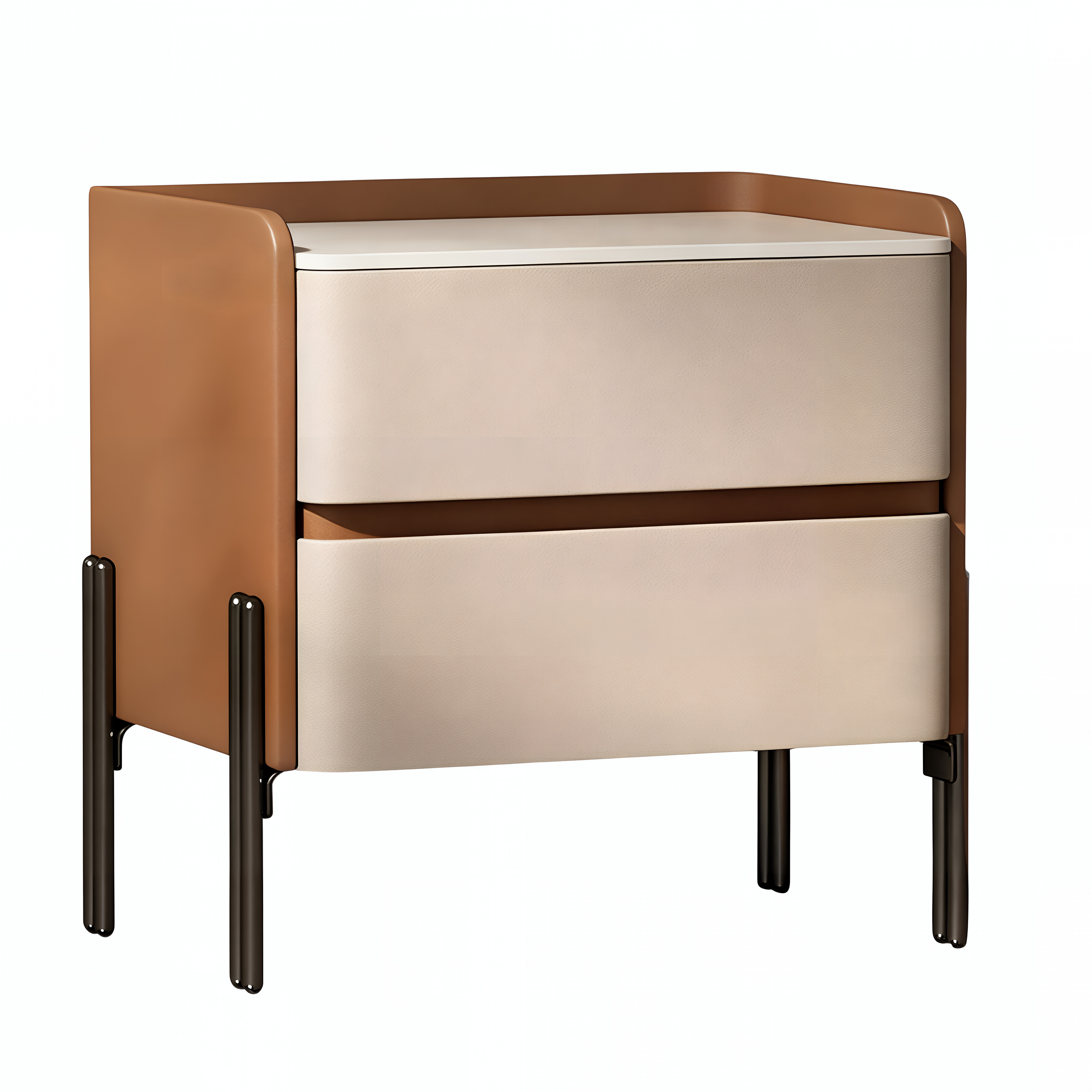 Luxury Bedside Table with Hidden Pull Design