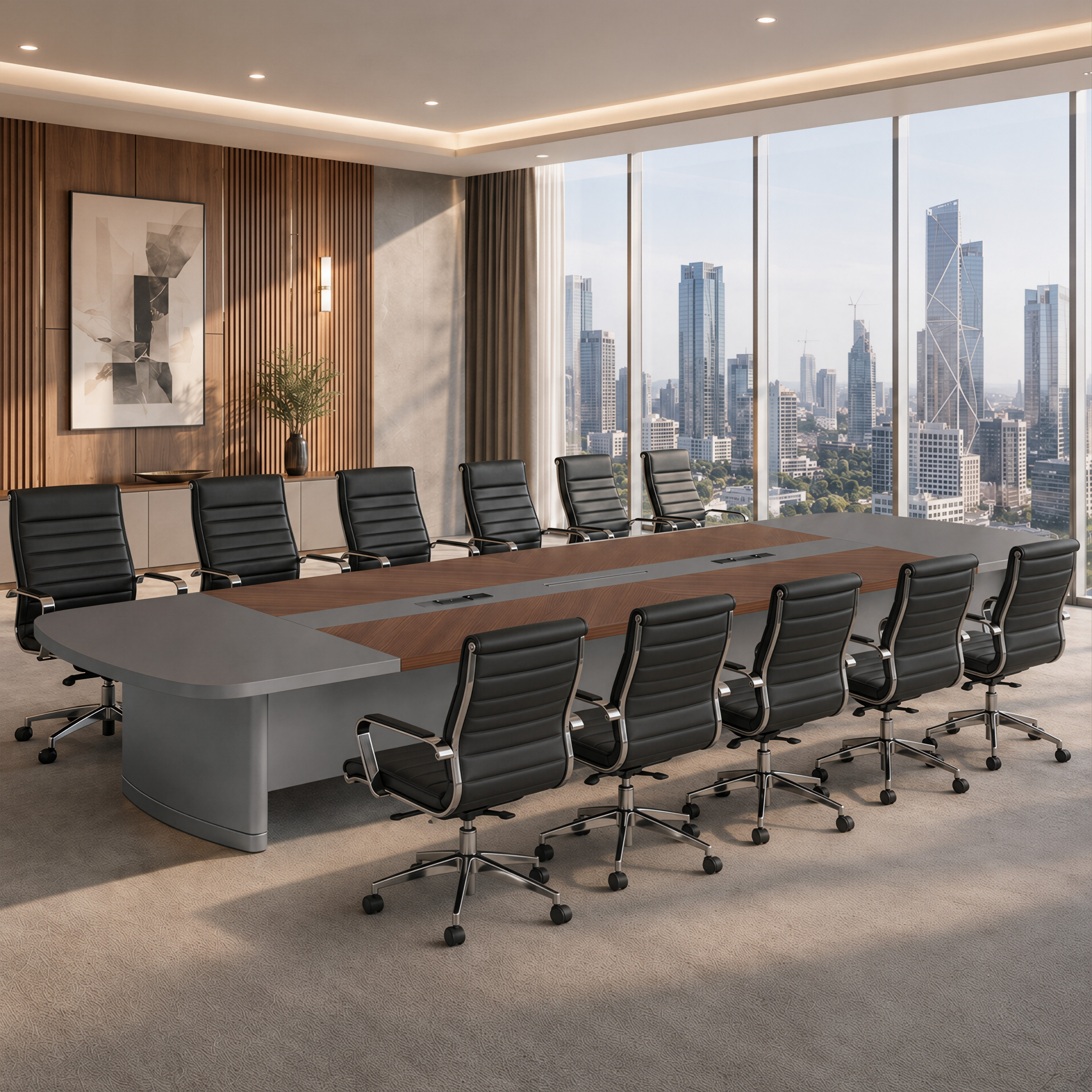 Premium Dual-Finish Meeting Table