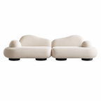 Modern Curved Lounge Sofa with Deep Seating and Rounded Arms
