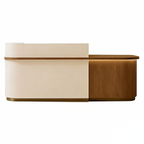 Soft-Tone Timber Reception Counter for Beauty and Wellness