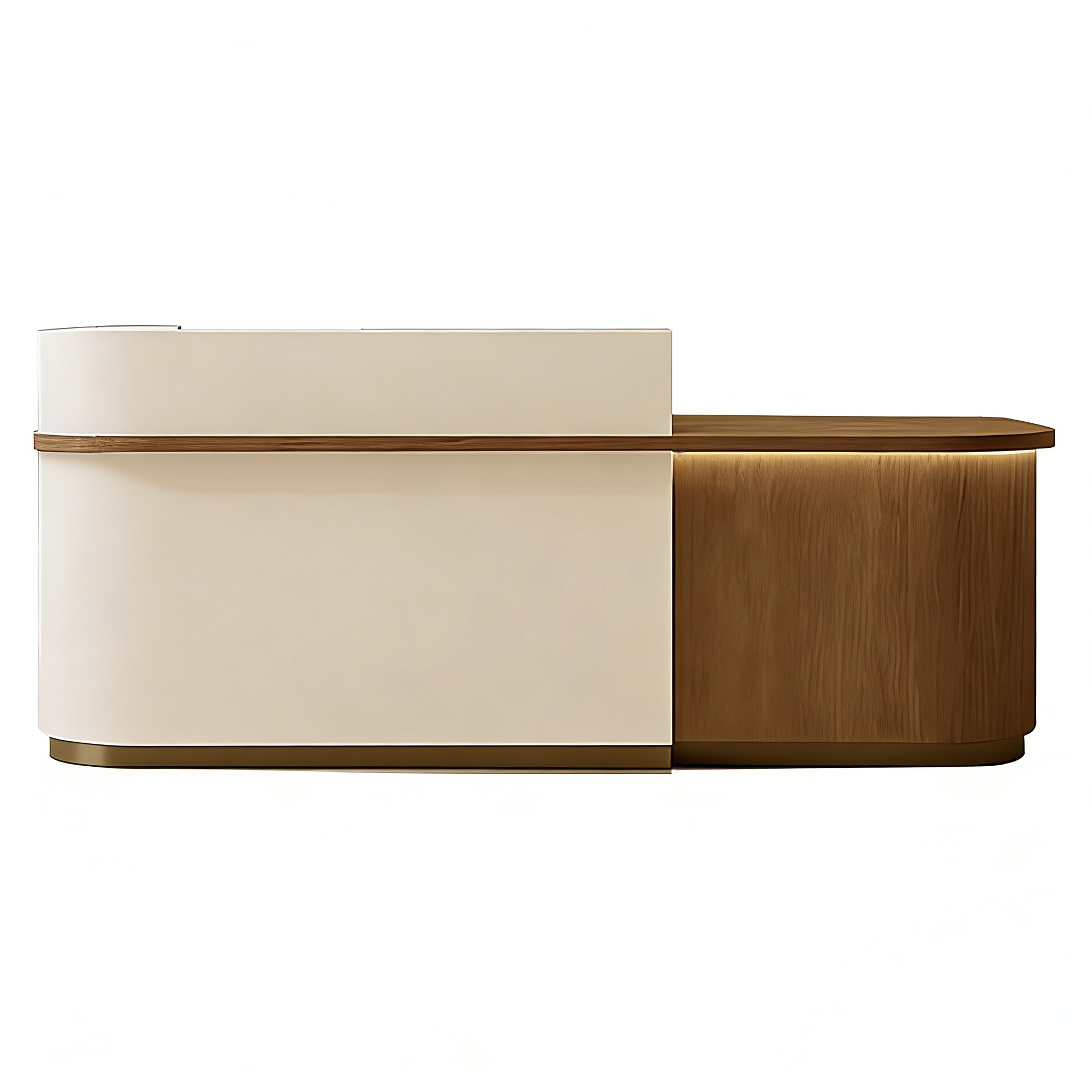 Soft-Tone Timber Reception Counter for Beauty and Wellness