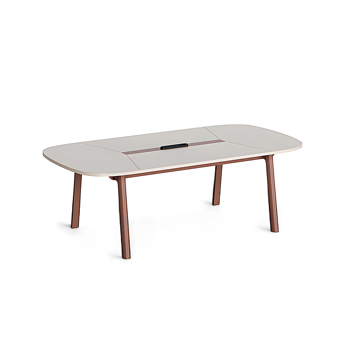 Oval Modern Conference Table with Wooden Legs