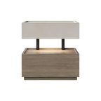 ENF Wood Floating Bedside Table with Layered Storage