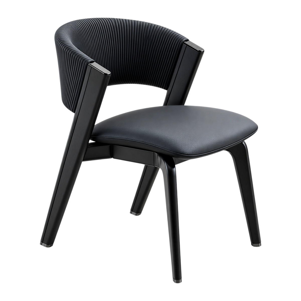 Modern Dining Armchair with Ribbed Upholstery and Colour Options