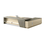 Executive L-Shaped Desk with LED Accents and Integrated Storage