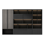 Modern Filing Cabinet with Open Display Shelves