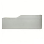 Sleek Curved Reception Counter with Concealed Storage and Service Ledge