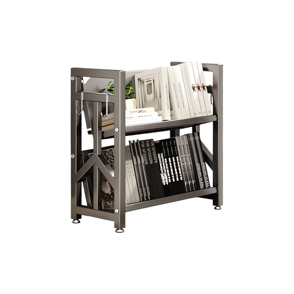 Adjustable Multi-Tier Bookcase With Slanted Shelves
