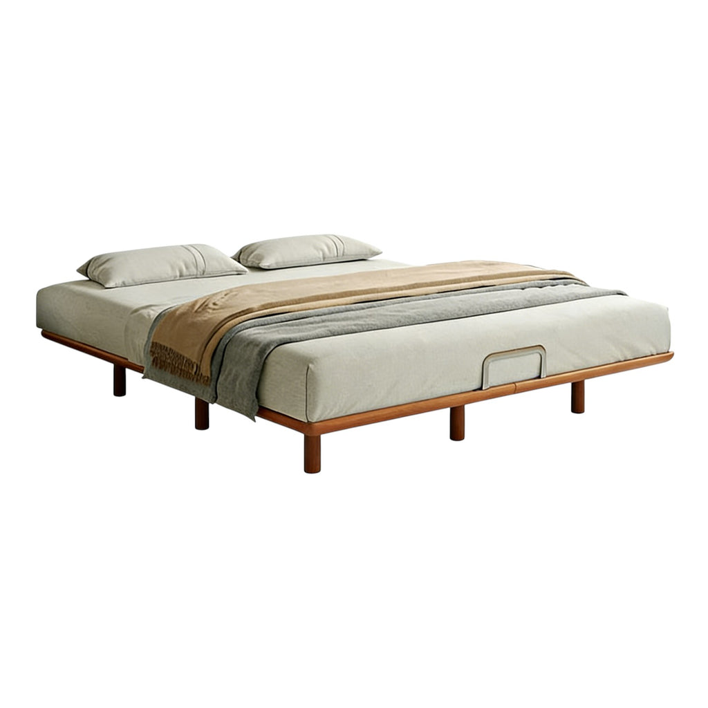 Modern Timber Bed with Low Profile Base