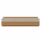 Modern Curved Reception Desk with LED Lighting, Storage and Dual-Level Countertop