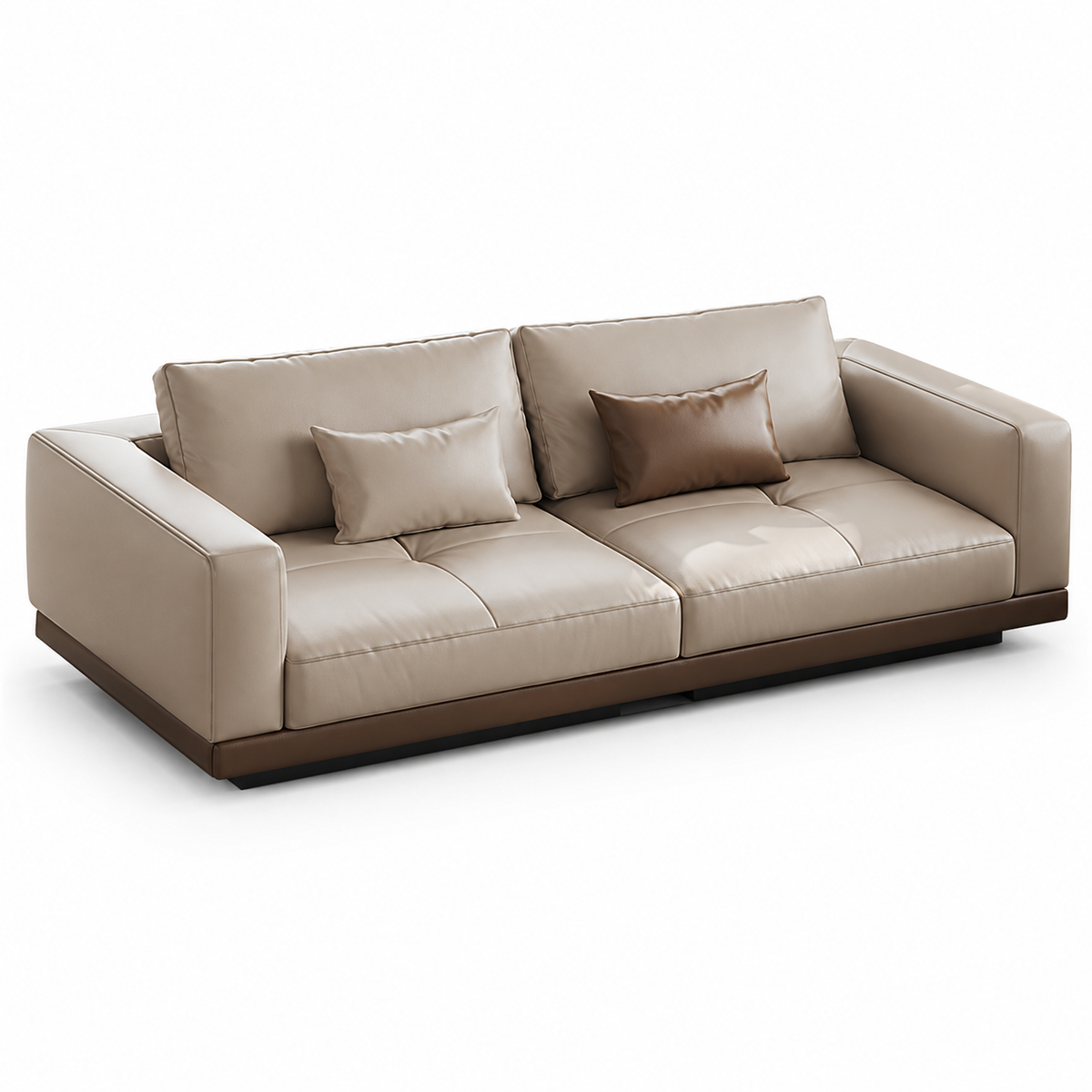 Premium Leather Sofa with Deep Seating and Solid Timber Frame