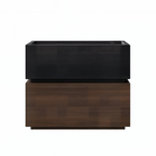 Contemporary Timber Bedside Cabinet with Raised Storage Tray